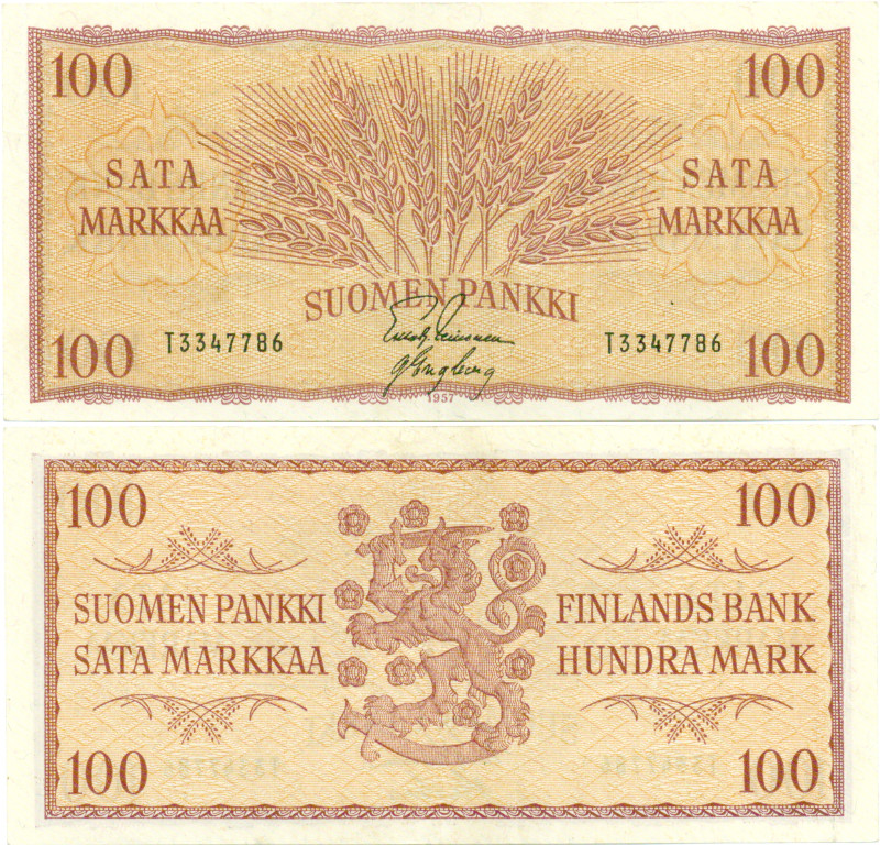 100 Markkaa 1957 T3347786 kl.6